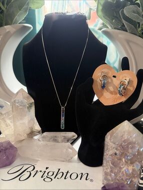 🦋💎 NWT BRIGHTON BLUE SPECTRUM  Necklace and Matching Earrings MINT CONDITION!